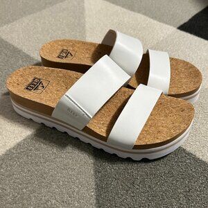 Reef White Platform Cushion Vista Sandals Women's Size 8